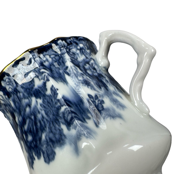 Vintage Hammersley Tea Cup 3" Blue White Victorian Gold Trim Bone China England - Picture 9 of 9